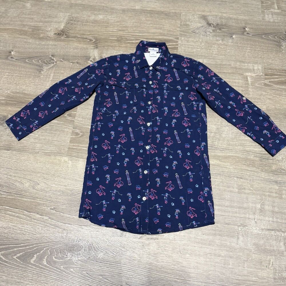 BlueQuail Boys Long Sleeve Performance Fishing Shirt Size 6 Western Rodeo Neon